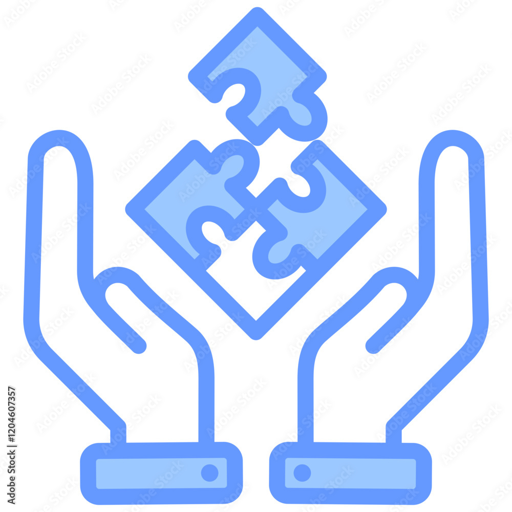 Poster problem solving blue icon