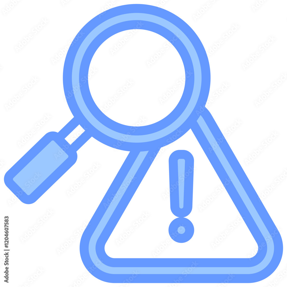 Poster problem identification blue icon