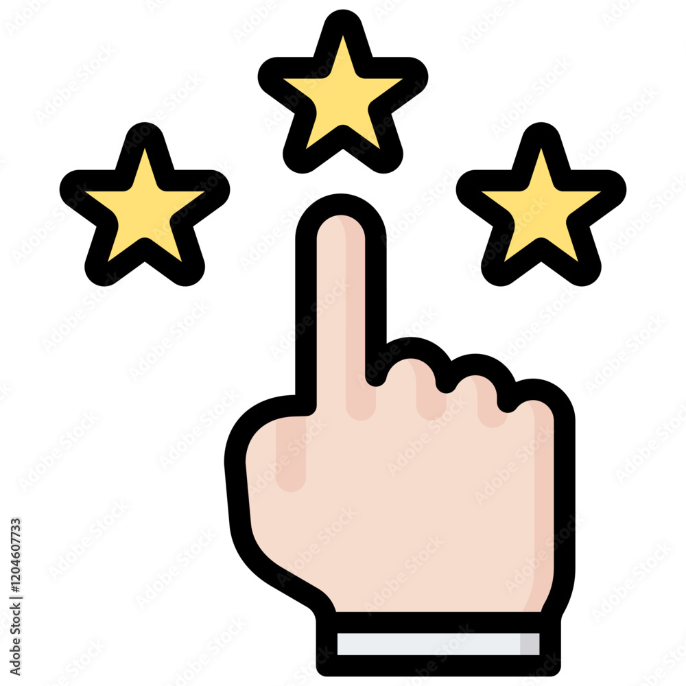 Poster satisfaction outline color icon