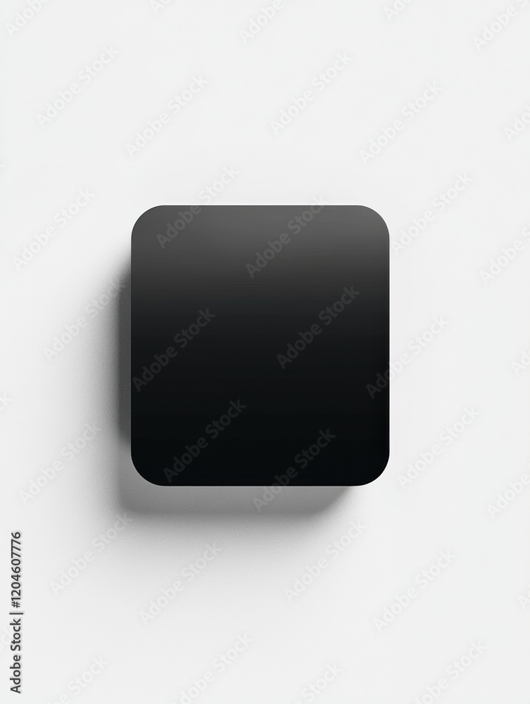 Aufkleber Minimalist black square displayed on a white background highlighting simplicity in design and form. Generative AI