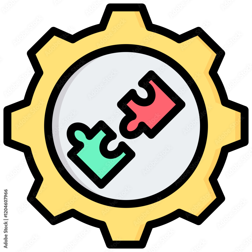 Aufkleber solution management outline color icon