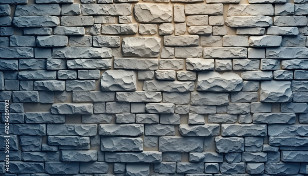 Aufkleber gray stone wall texture shows pattern of irregular stone blocks. light creates subtle variation in c