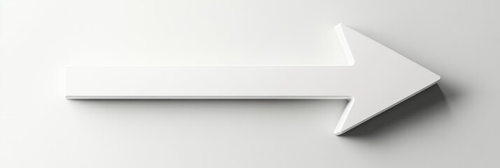 White arrow pointing right on light background suitable for directional signs or design elements. Generative AI