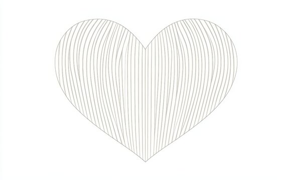 A single-line drawing of a love heart set against a Valentines Day background, illustrated in a modern style