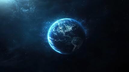 Obraz premium planet Earth with global network and connectivity