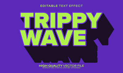 Retro hippie text effect, editable text effect and vintage 3d font style bold shadow psychedelic poster design