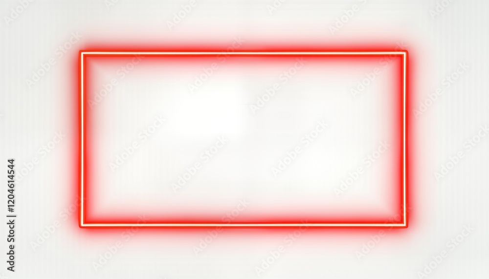 Aufkleber neon red glowing frame on transparent background. abstract modern design element. versatile graphic 