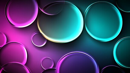 Abstract Neon Circles Gradient Background Design