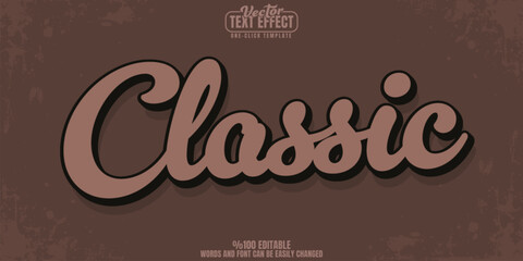 Retro editable text effect, customizable 80s and vintage 3d font style