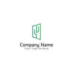 cactus logo combined with a window, for a logo for a lodging company in the desert