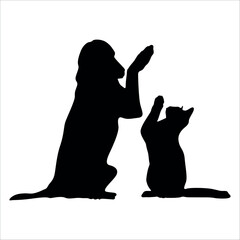 Animal Dog and Cat Bonding vector illustration