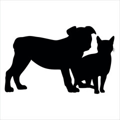 Animal Dog and Cat Bonding vector illustration