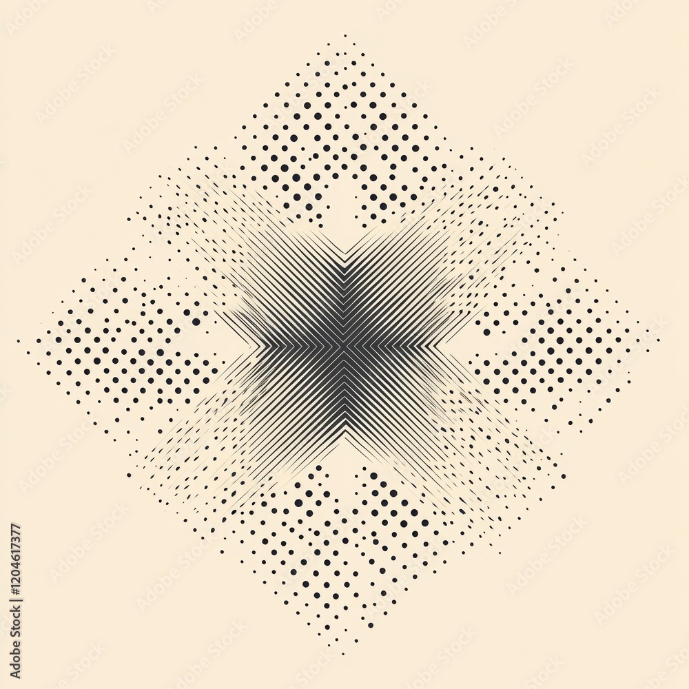 Aufkleber Abstract geometric design with dots and lines creating a dynamic visual pattern. Generative AI