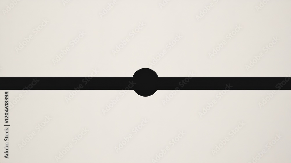 Leinwandbilder abstract black line with a central circle against a neutral background, creating a minimalist aesthe