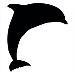 Black Animal Dolphin Vector illustration © Adopik