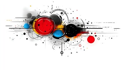 Obraz premium Abstract Colorful Circles Design with Geometric Elements
