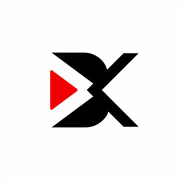 BK letter logo design with play symbol.