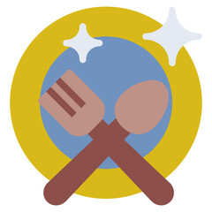 Stylized Fork and Spoon Icon