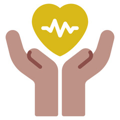 Heart Health Icon with Supporting Hands