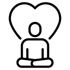 Meditation Icon with Heart Emblem