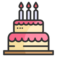 Birthday Cake  Icon Element For Design