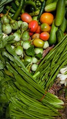 Fresh vegetables for cooking. Vegetables contain dietary fiber that helps cleanse the intestines.