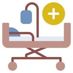 Hospital Bed with IV Stand