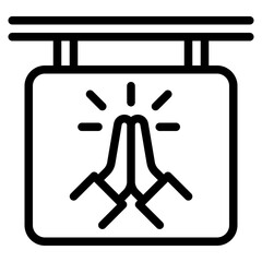 Elegant Praying Hands with Mountain Symbol