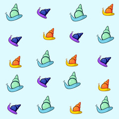 illustration vector graphic of seamless pattern cartoon snail
