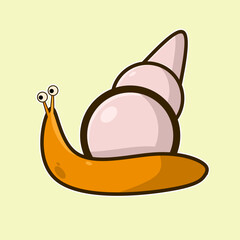illustration graphic vector of design draw cute snail Suitable for children