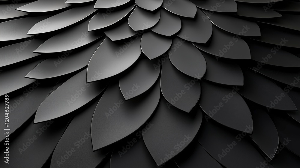 Poster a black and white image of a leafy pattern. the image is abstract and has a modern feel to it. ai ge