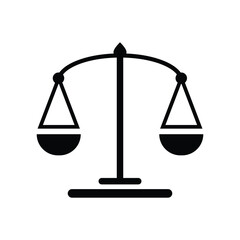 Law scale icon logo design template isolated illustration