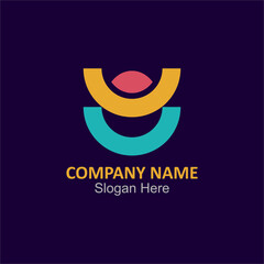 Two colorful curved shapes create a unique and modern logo design suitable for branding projects and company identity. Suitable for business branding and logo design projects.