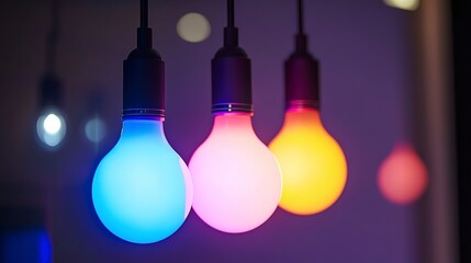 Smart lighting solutions with customizable colors enhancing modern living spaces for personalized ambiance