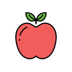 Apple fruit icon logo design template isolated illustration