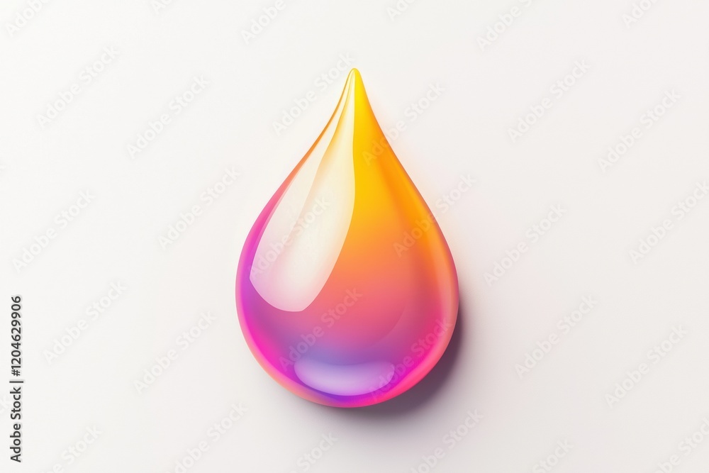Leinwandbilder colorful droplet with gradient hues on a smooth surface captured in artistic style. generative ai