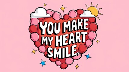 A vibrant heart design with motivational text, ideal for uplifting messages and art.