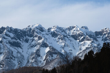 冬の戸隠連峰　西岳
