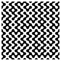 Abstract Monochrome Geometric Pattern With Repeating Wave-Like Circular Forms