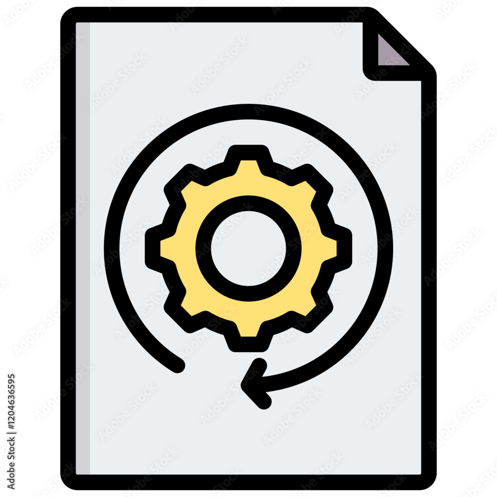 Aufkleber data retrieval outline color icon