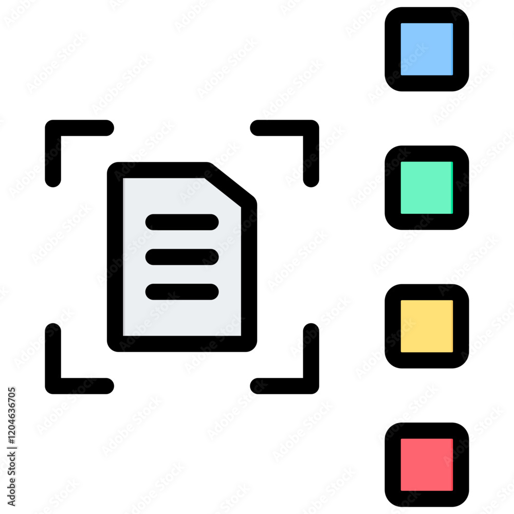 Poster sampling outline color icon