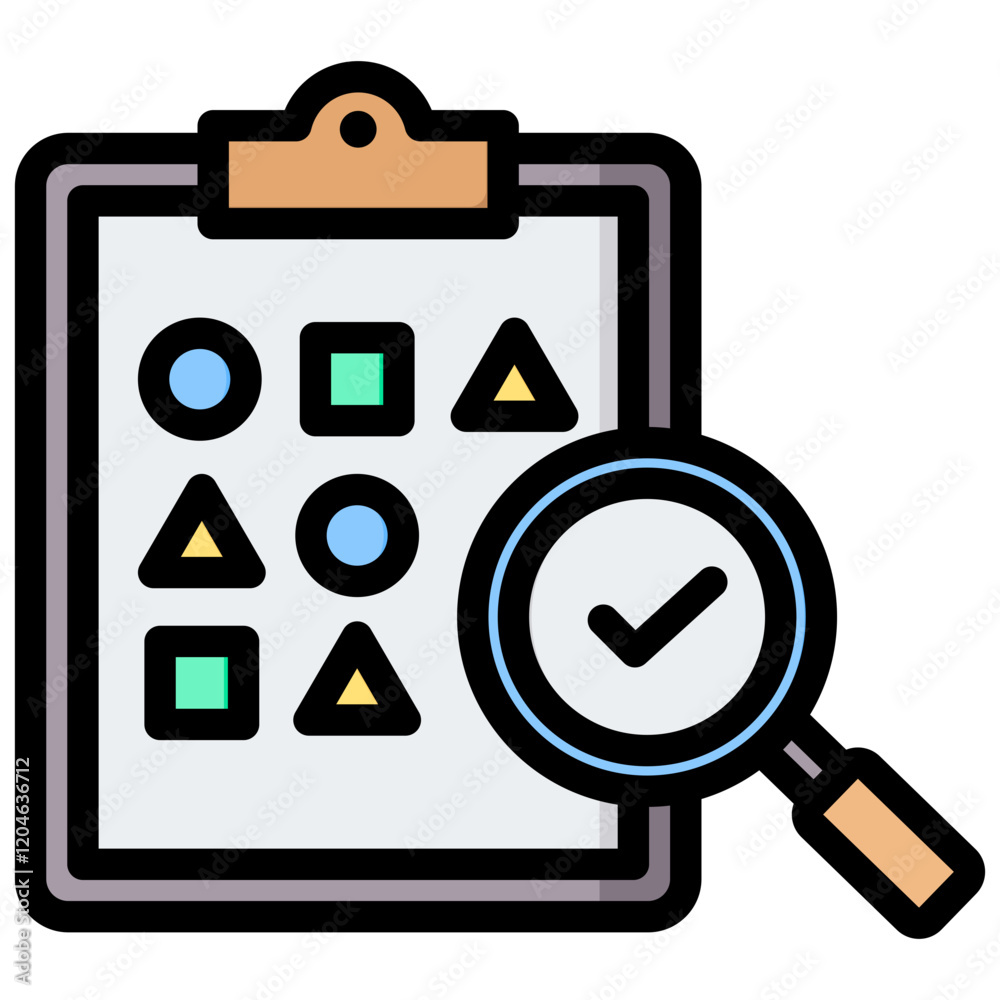 Poster Random Sampling Outline Color Icon