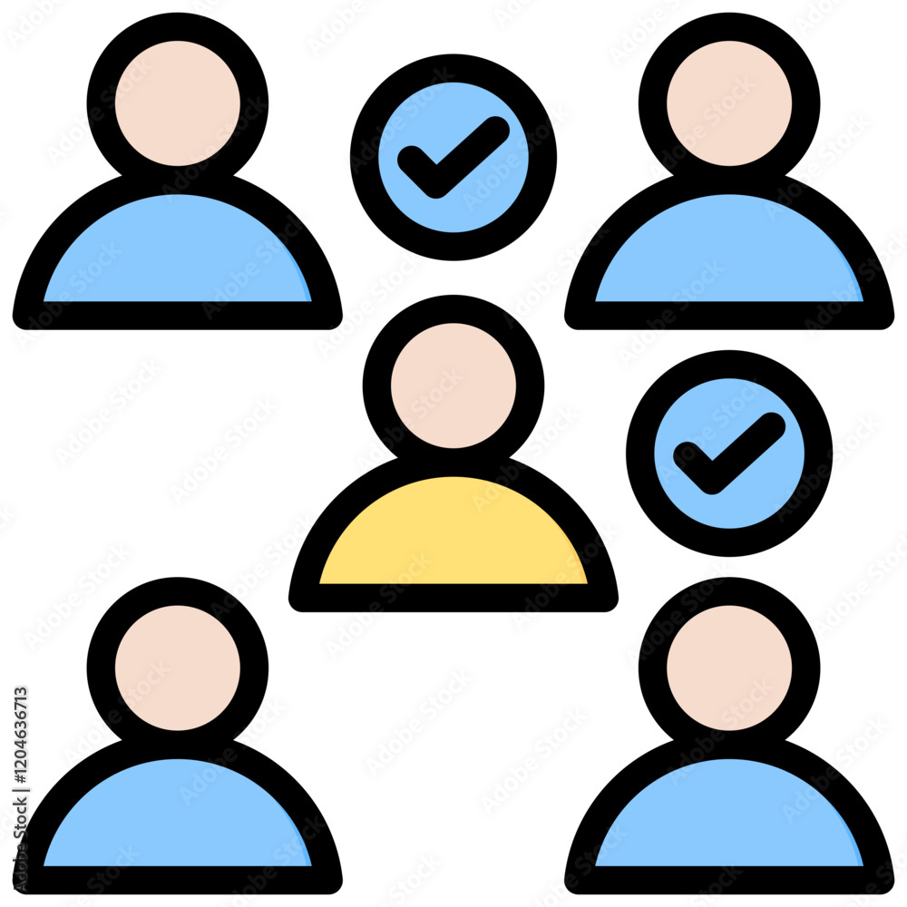 Poster convenience sampling outline color icon