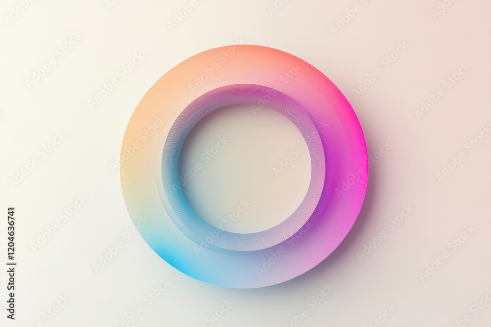 Poster Colorful circular design creates an illusion of depth and light, reflecting a modern artistic style and vibrant hues. Generative AI