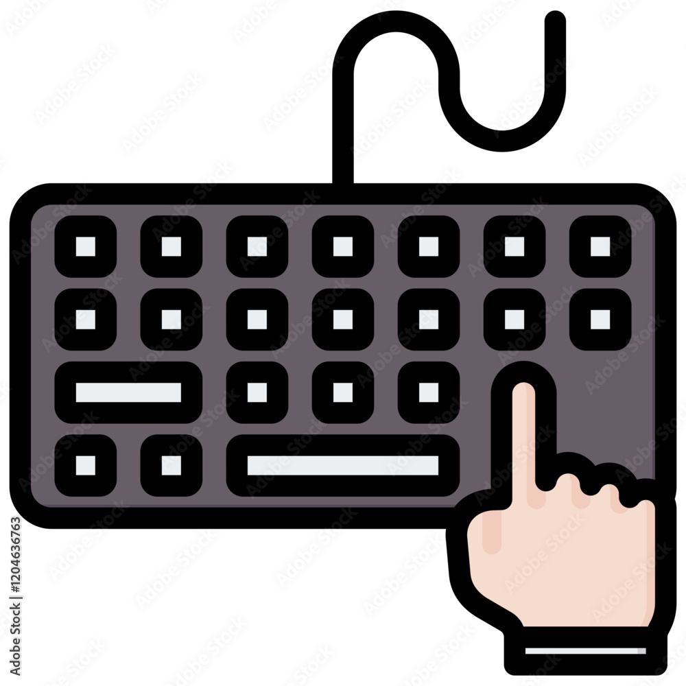 Poster data entry outline color icon
