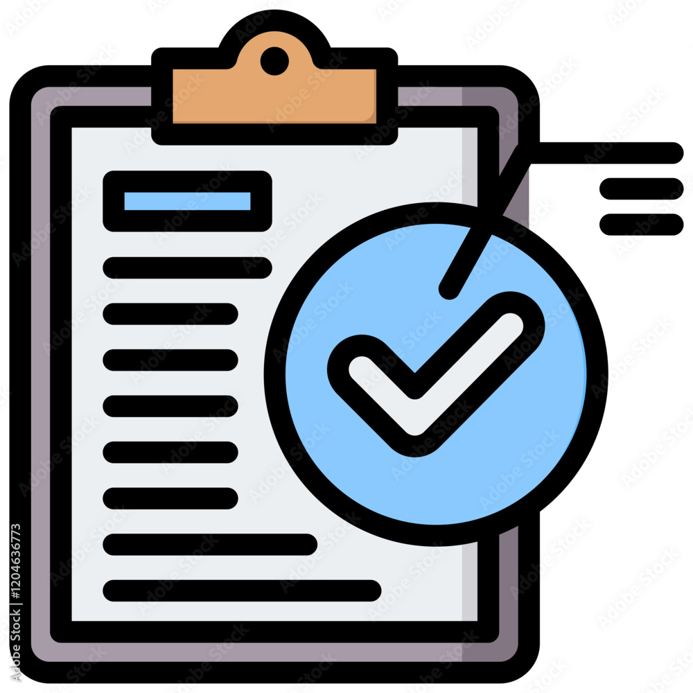 Poster Data Validation Outline Color Icon