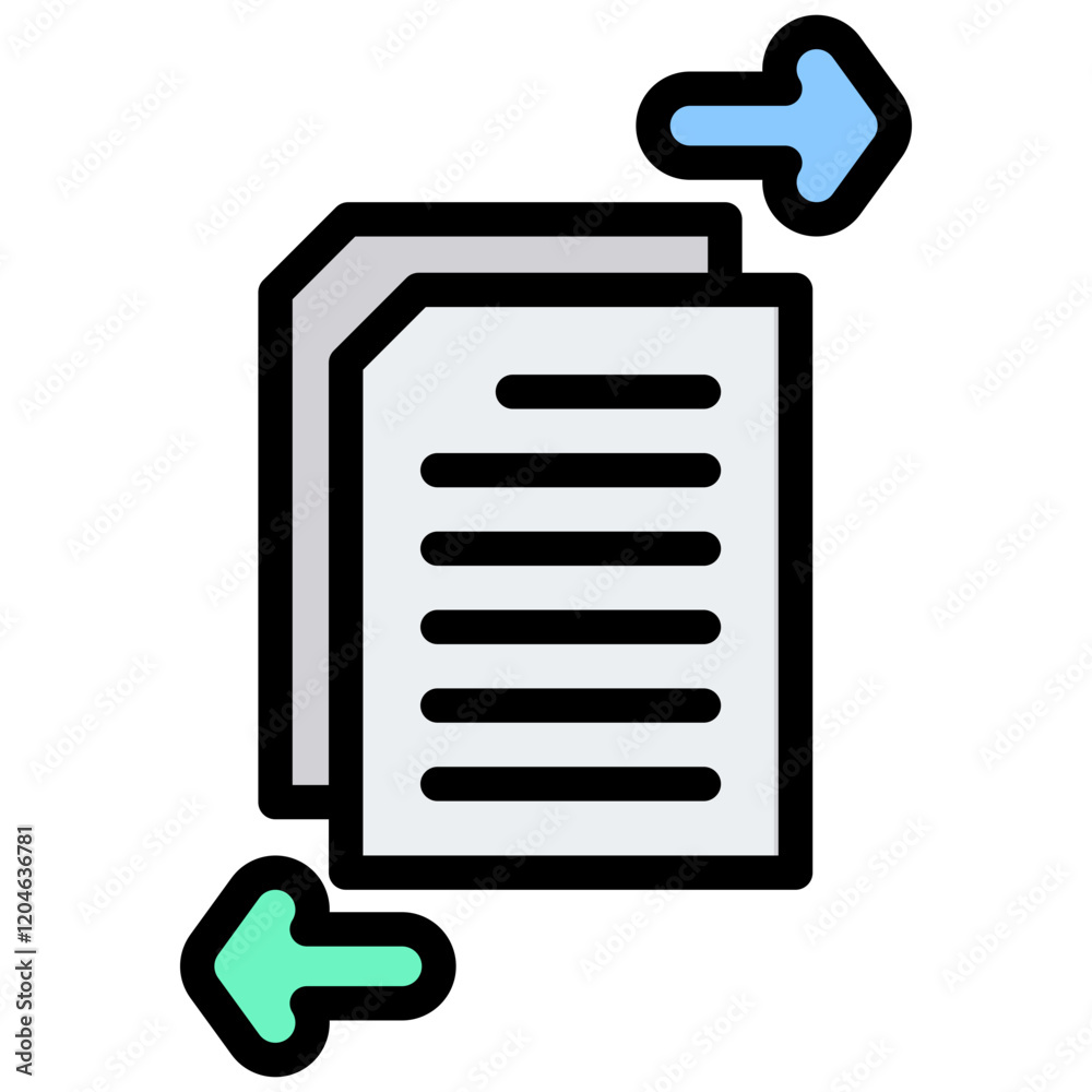 Poster data transformation outline color icon