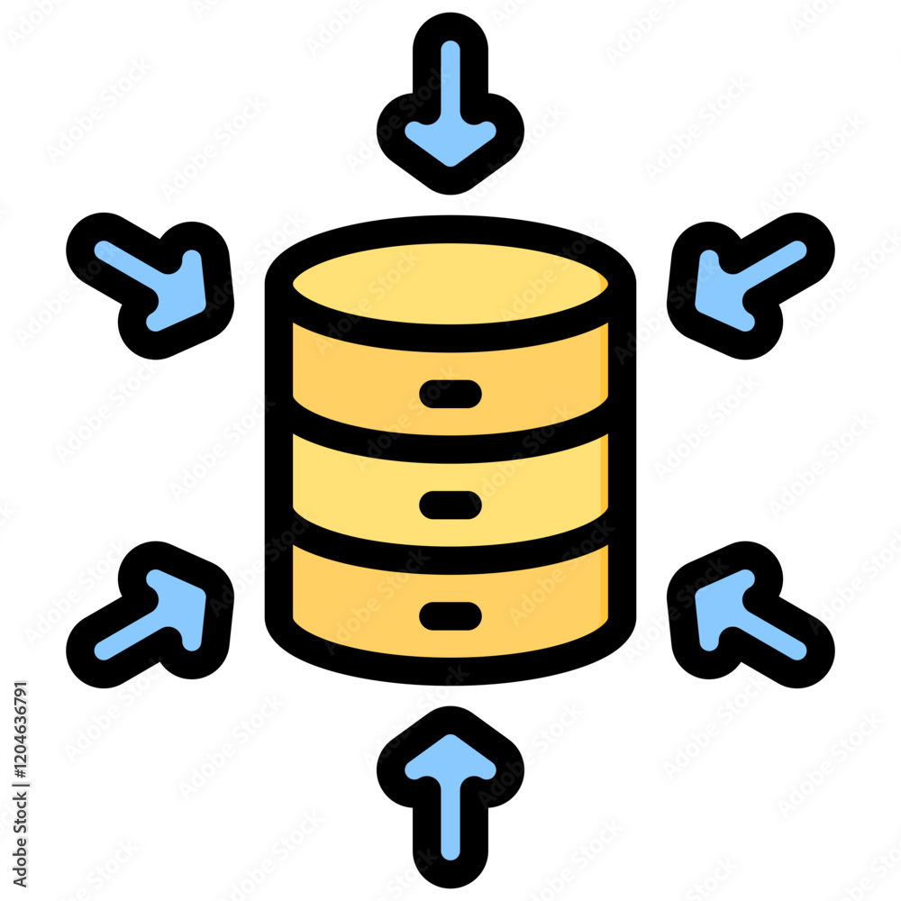 Aufkleber data aggregation outline color icon