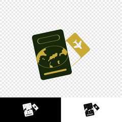 Travel Essentials. Flat Design Passport and Boarding Pass Vector Pack.