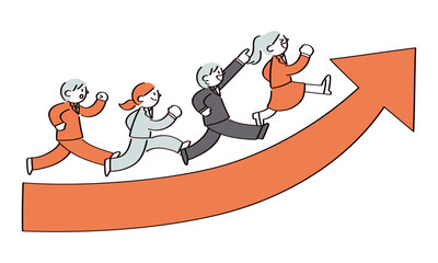 人のスキルアップや成長を表したイラスト